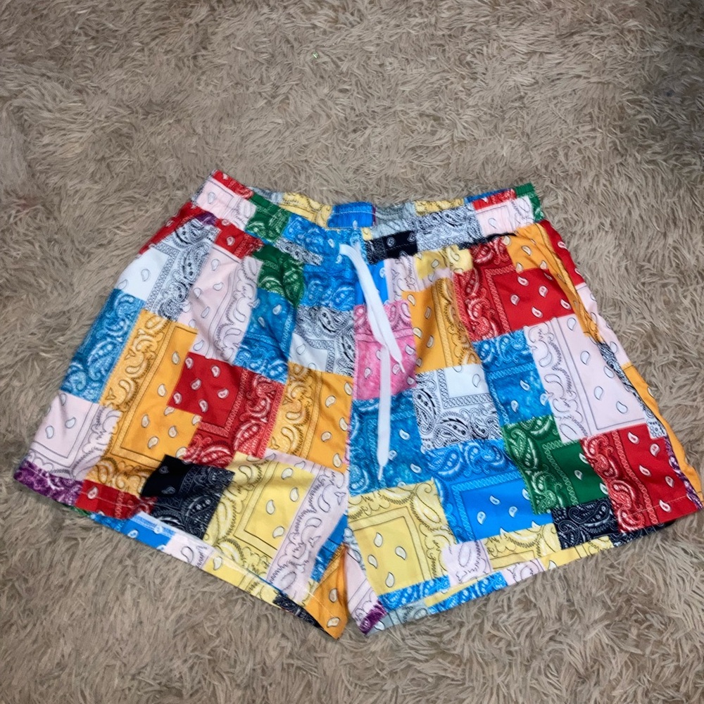 Colorful Patchwork Bandana Shorts